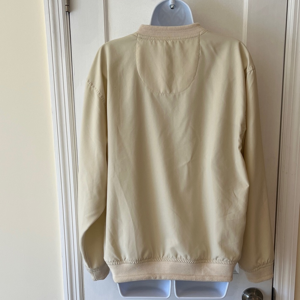 PGA‎ Tour Windbreaker Pullover Top Women's M World Cup Kiawah V-Neck Beige Golf - Picture 5 of 16